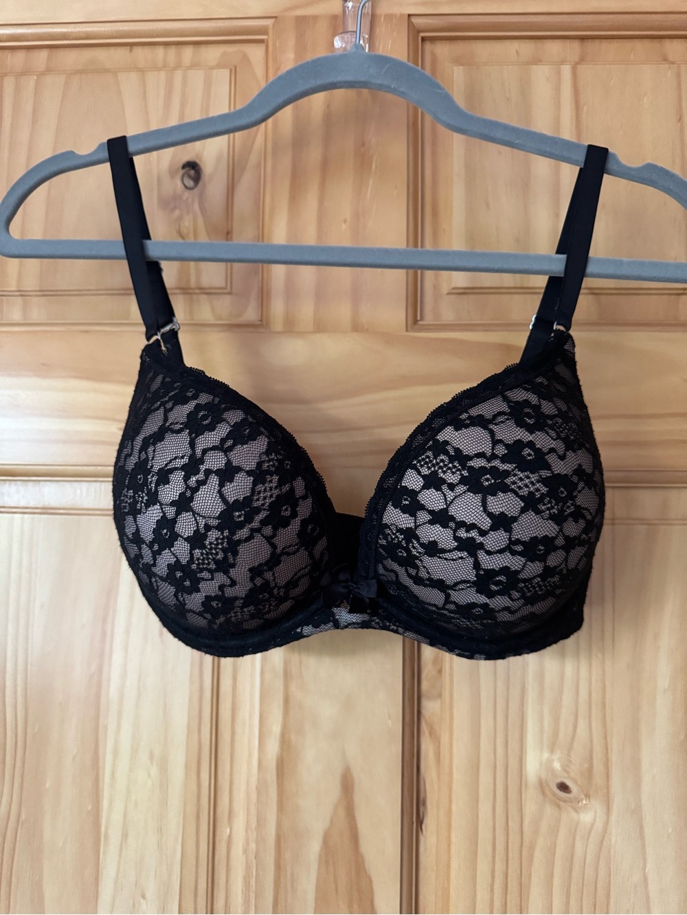 Aerie padded push up adjustable strap black lace bra size 36C